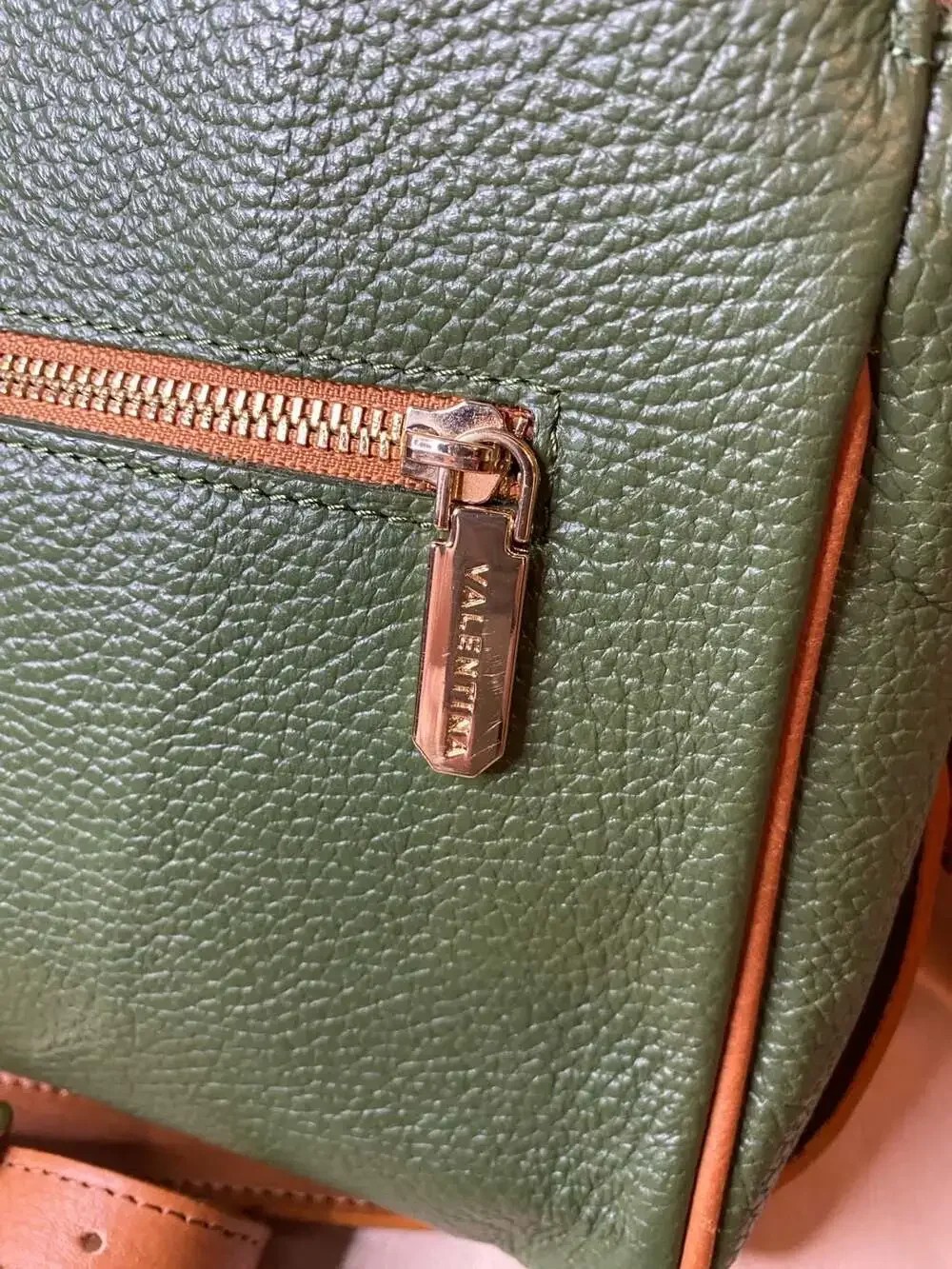 Valentina Green and Tan Crossbody Bag